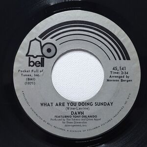 Dawn Vinyl 45 What Are You Doing Sunday / The Sweet Soft Sounds Of Love VG+ Rock